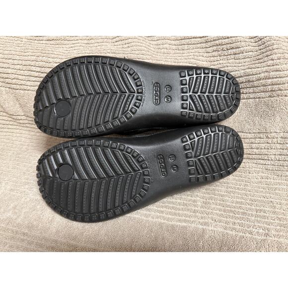 NWOT Crocs Women Kadee II Flip Flops Black Sparkle Size W11 - Picture 7 of 7